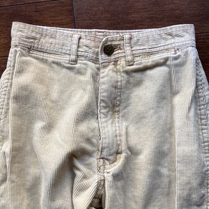 Vintage 70s Rene De France Womens Corduroy Pants 25 XS High Waist Beige